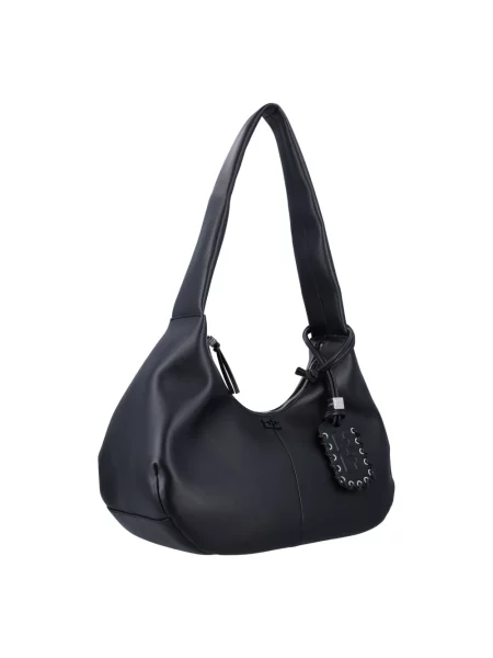 GANNI torebka skórzana Hobo Medium czarny