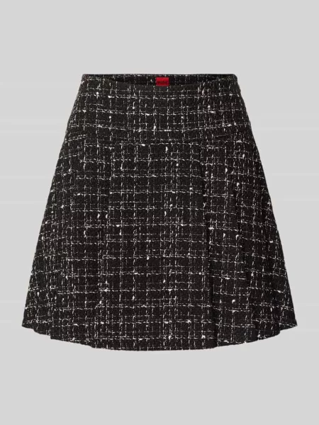 Spódnica mini z bouclé z dodatkiem wełny model ‘RABLUMI’ Hugo czarna