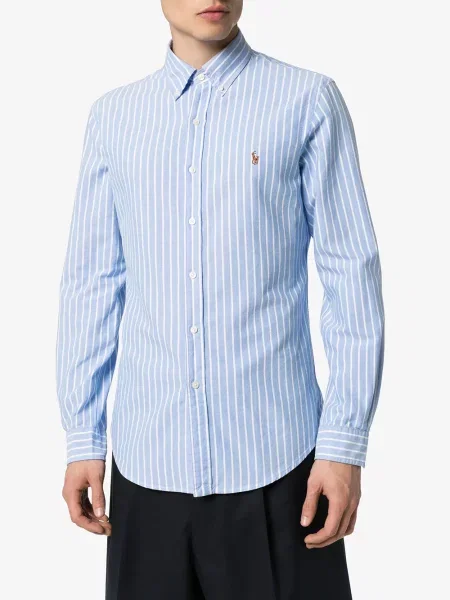 Pruhované keprové kalhotky Polo Ralph Lauren modré