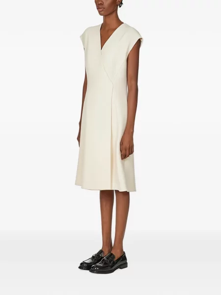 Rochie mini Ferragamo fără mâneci cu decolteu în V alb