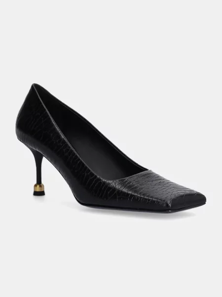 Кожени обувки с тънък Vanda Novak Mira черно