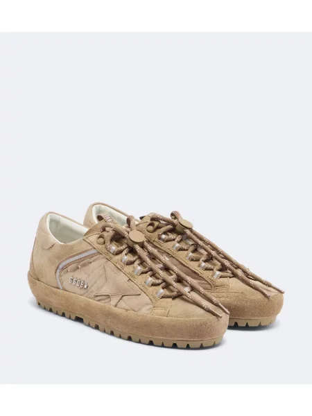 Sneakerși Golden Goose din piele de căprioară bej