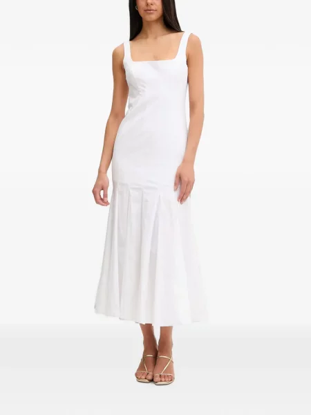 Rochie midi Bardot alb