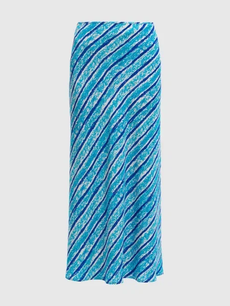 Спідниця міді Tash із шовку в смужку Gary Bigeni блакитна