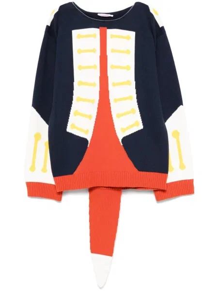 Pulover Charles Jeffrey Loverboy cu imprimeu animal print albastru