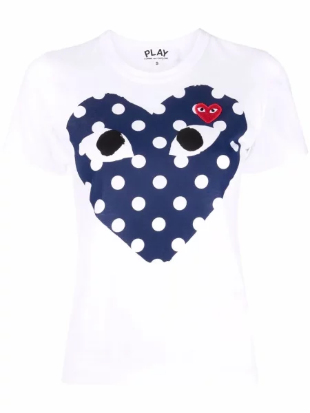 Koszulka Comme Des Garcons Play w serca biała
