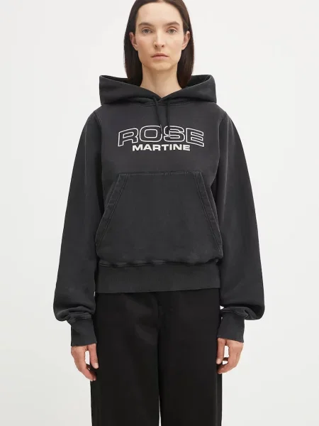 Dukserica Martine Rose Shrunken za žene s kapuljačom s uzorkom crna