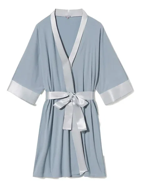 Satynowy szlafrok Pj Harlow Dreamwear niebieski