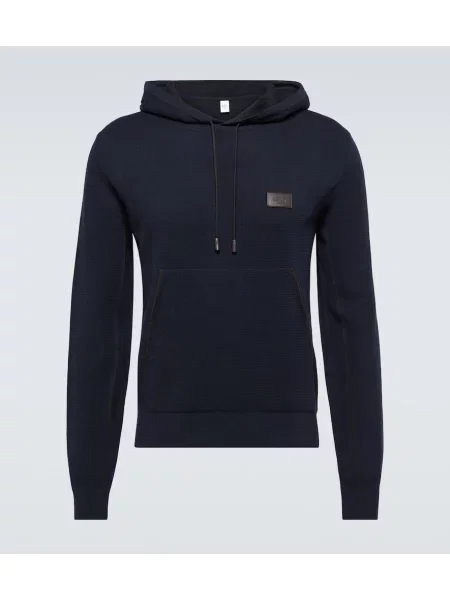 Hanorac cu glugă Berluti de lână albastru