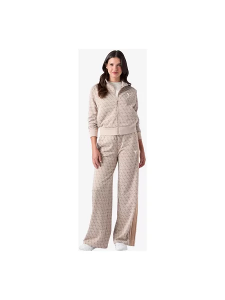 Bluza rozpinana Guess z nadrukiem beżowa