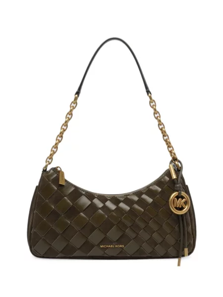 Colier Michael Michael Kors din piele cu autograf roșu