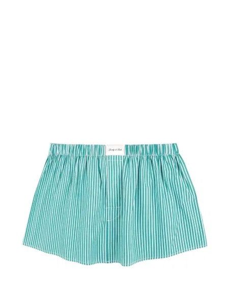 Fusta mini Sporty & Rich din poplin cu autograf verde