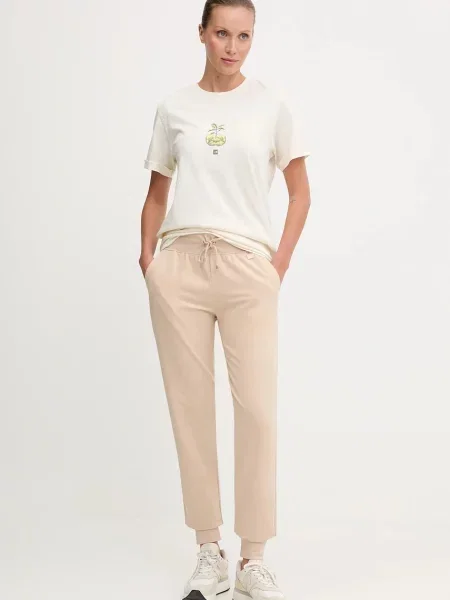 Однотонные спортивные штаны Ea7 Emporio Armani бежевые