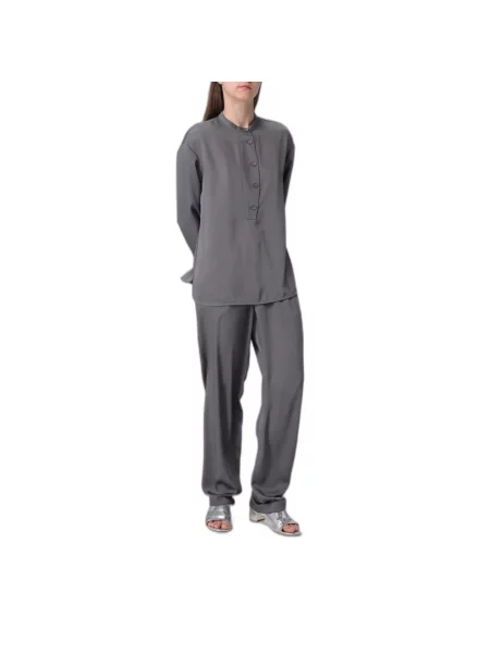 Satynowy top Emporio Armani szary