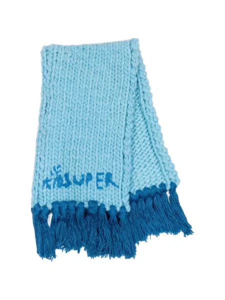 Fular Kidsuper cu franjuri tricotate albastru