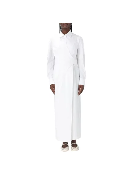 Lniana sukienka ołówkowa Max Mara elegancka biała