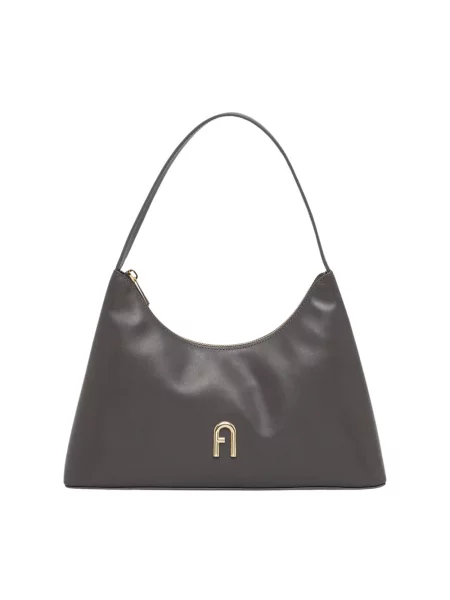 Furla torebka skórzana szary