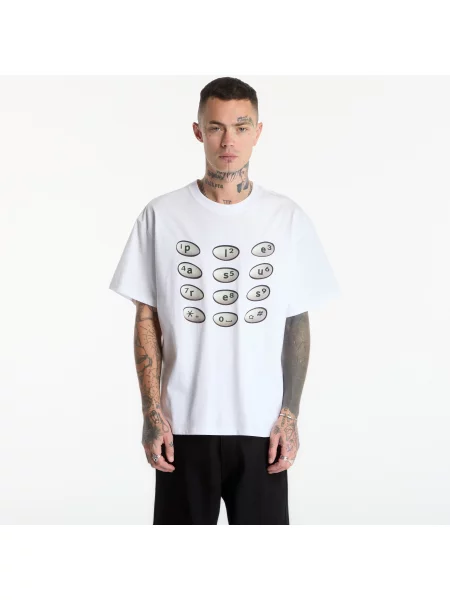 Tricou PLEASURES Buttons T-Shirt White XXL alb