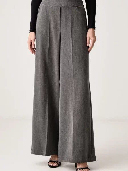 Fracomina pantaloni wide leg pentru femei gri