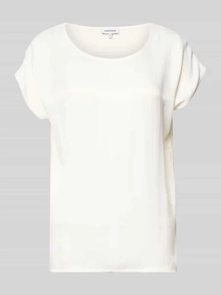 More & More T-Shirt Z Mieszanki Materiałów weiss biała