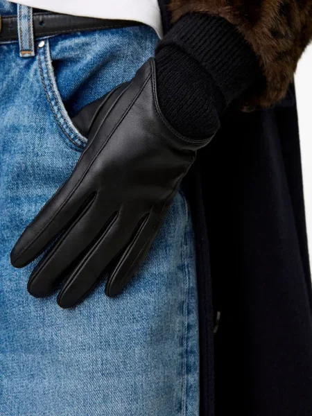 Kožne rukavice Claudie Pierlot crna