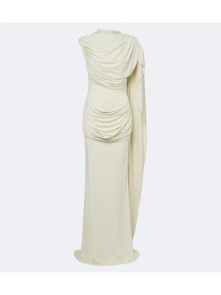 Rochie De La Vali din jerseu drapată alb