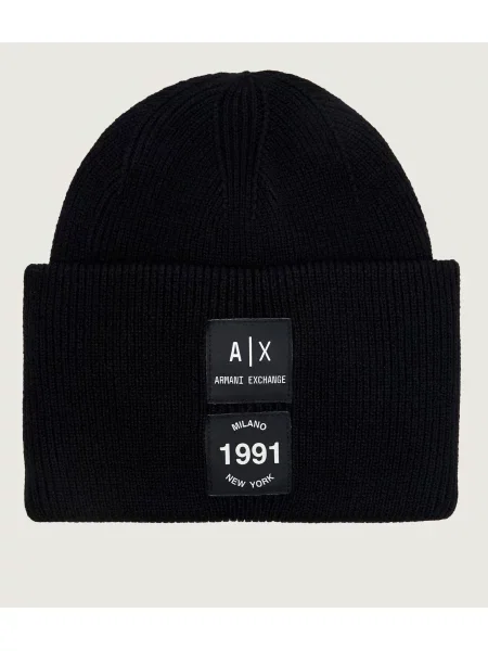 Armani Exchange Căciulă cu adaos de lână negru