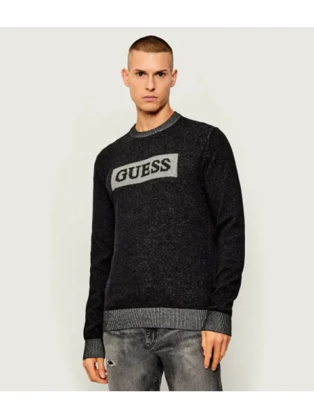 GUESS Pulover Jack gri deschis negru