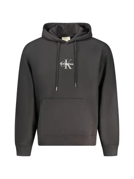 Hanorac cu glugă Calvin Klein cu imagine negru