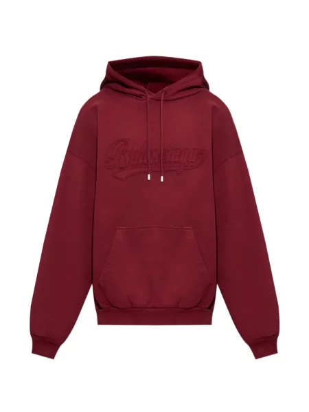 Hanorac cu glugă Balenciaga cu broderie roșu