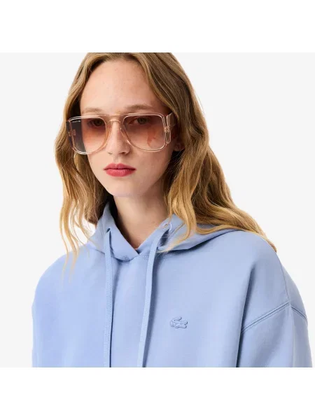 Lacoste Krótka Bluza Z Kapturem fioletowa