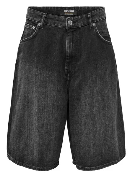 Only & Sons Дънкови шорти Carl Balloon Fit черен