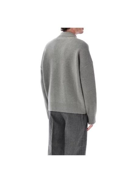 Sweter Ami Paris wełniany szary