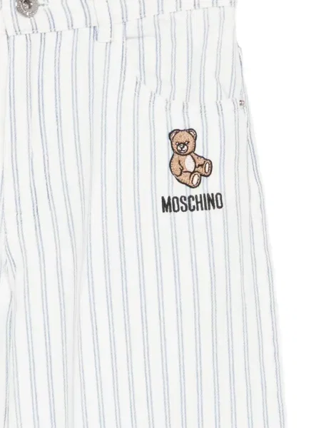 Jeansy dziecięce Moschino białe