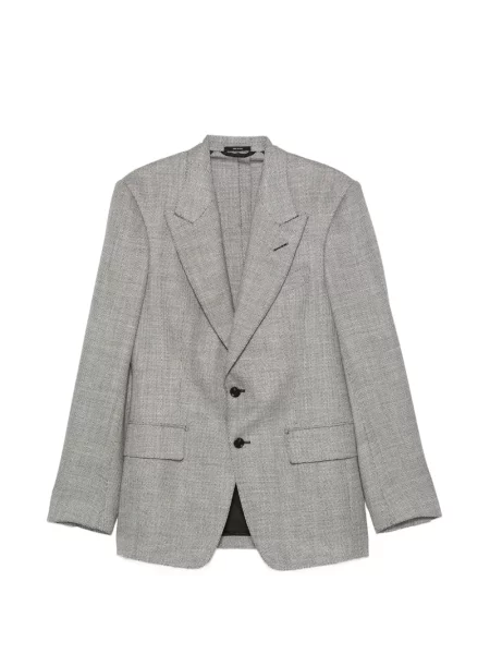 Sacou Tom Ford cu model herringbone gri