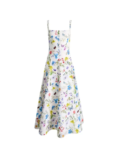 Rochie midi Alice + Olivia până la genunchi evazată de costum alb