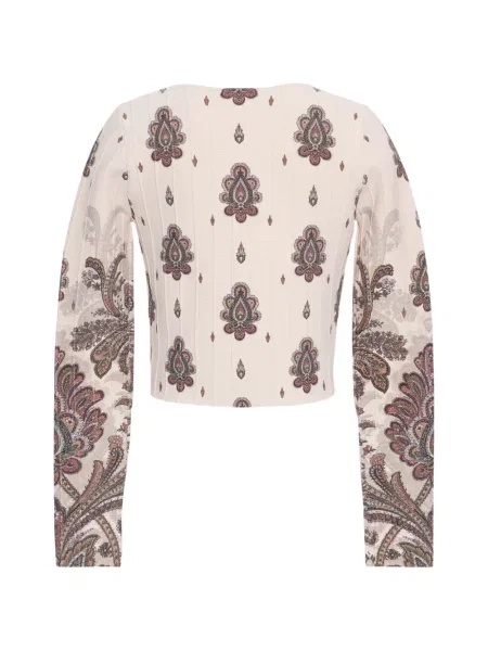 Cardigan Cara Cara cu imagine cu model paisley roz