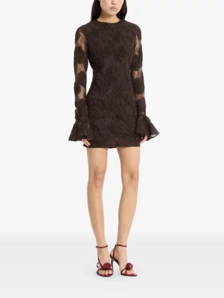 Rochie mini Rotate Birger Christensen cu model floral maro