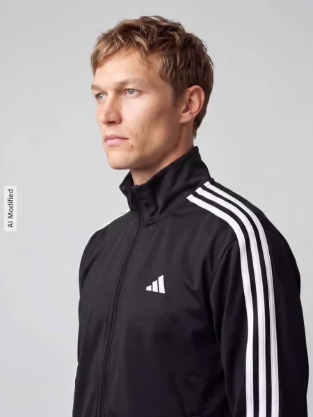 Bluza rozpinana z bocznymi zapinanymi na błyskawiczny Adidas Sportswear czarna