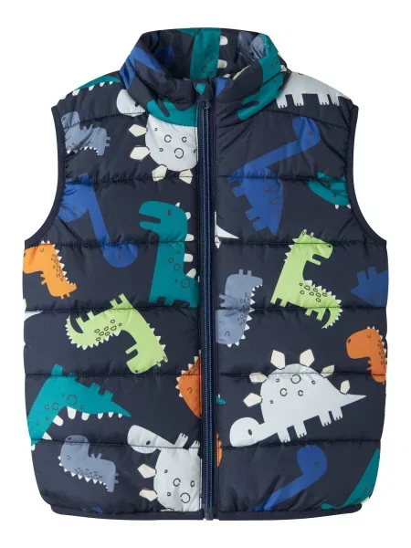 NAME IT Vestă NMMMYLANE / noapte / grej / verde smarald albastru