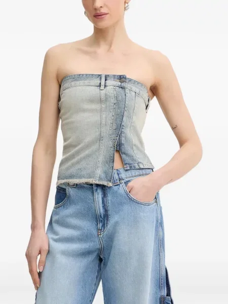 Top Armani Exchange asimetric albastru