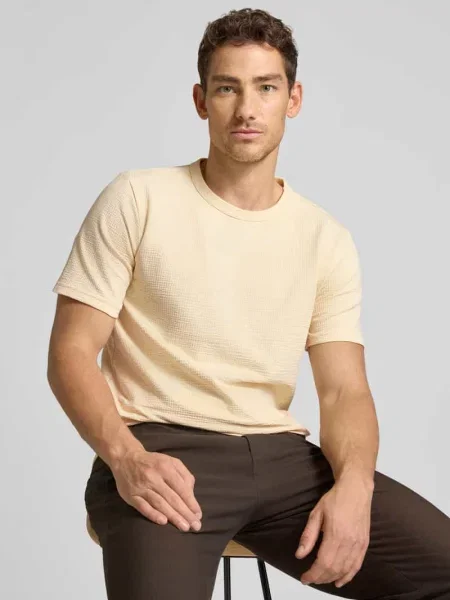 T-shirt o kroju regular fit z mieszanki bawełny model SANDER' Selected Homme