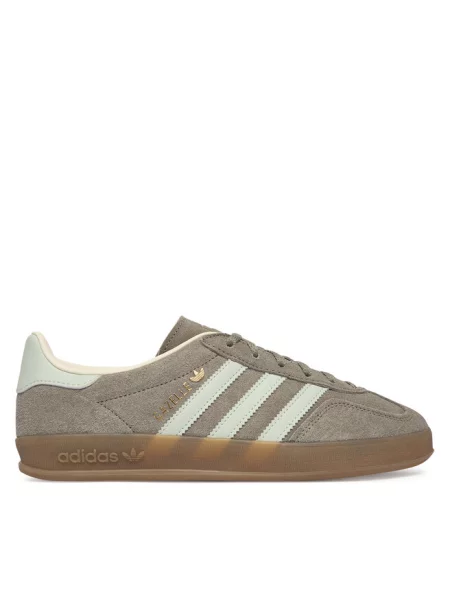 Trampki adidas Gazelle Indoor W Silver Pebble/ Linen Green/ EUR 40 szare