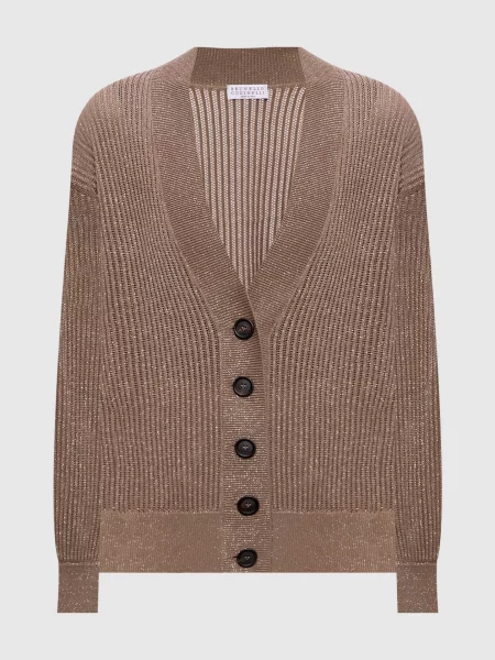 Кардиган Brunello Cucinelli коричневый