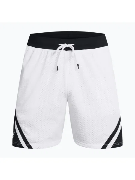 Férfi kosárlabda rövidnadrág Under Armour Curry Mesh Short 4 fehér/fekete/fehér. Méret: XXL fehér