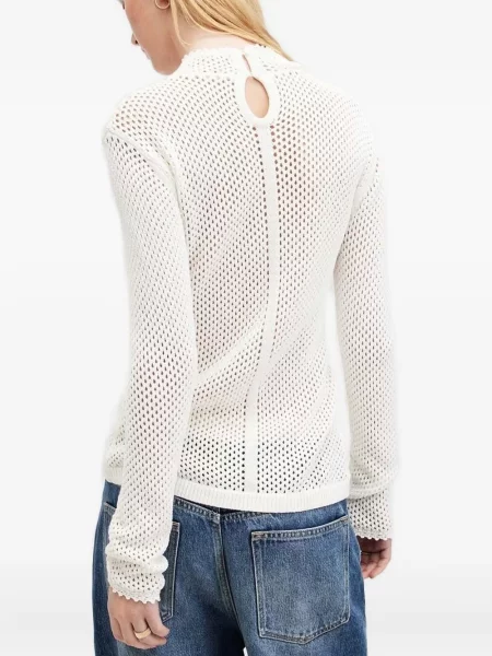 Top Allsaints plasă de plasă alb