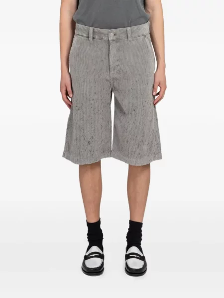 Pantaloni scurți Mfpen de catifea cord gri