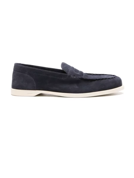 Półbuty John Lobb zamszowe bez obcasa niebieskie