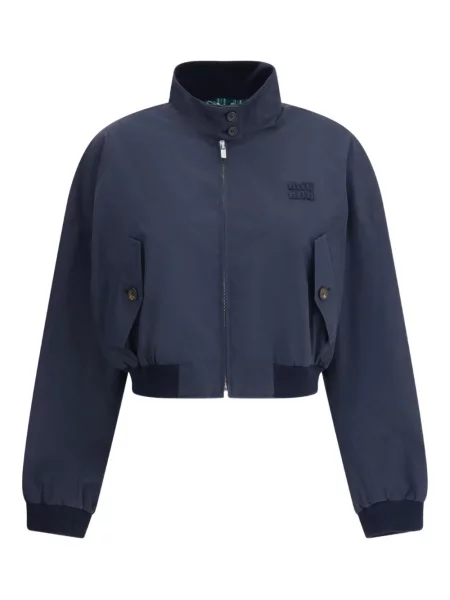 Haftowana kurtka Miu Miu niebieska