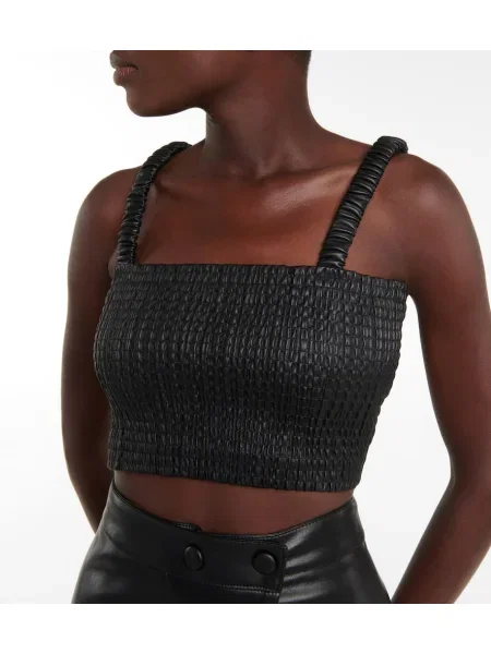 Kožený top Proenza Schouler orezané biela